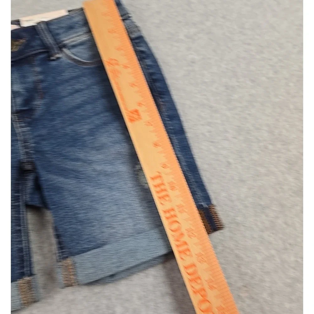 SO Jean Shorts Girls Size 8 Mid Rise Denim Bermuda Short Distressed Jeans NWT‎